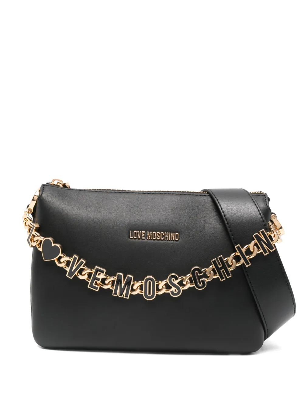 Love Moschino chain-embellished tote bag Zwart