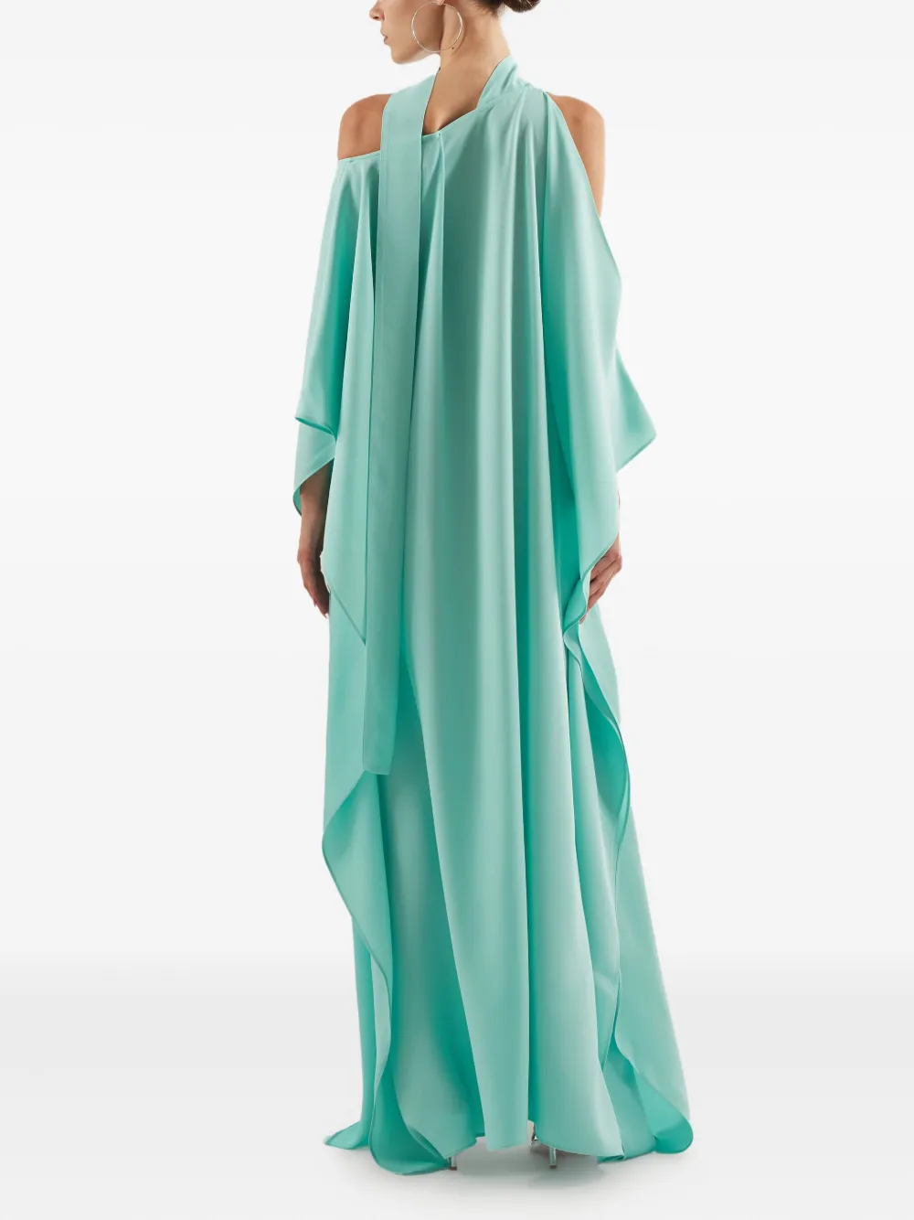 Taller Marmo Barths maxi-jurk met asymmetrische hals Blauw