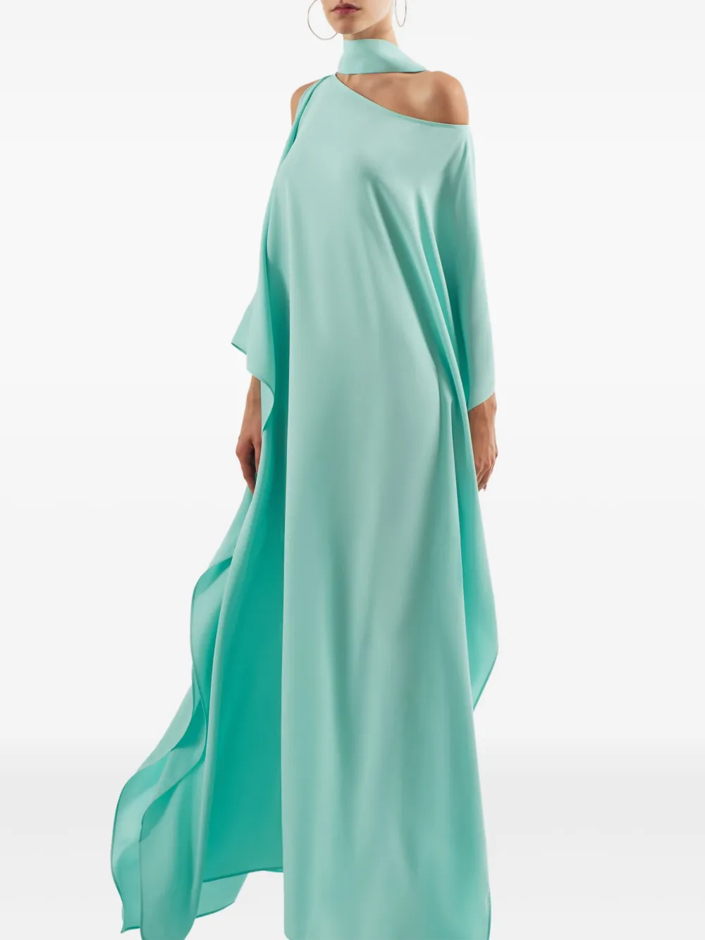 Taller Marmo Barths maxi-jurk met asymmetrische hals Blauw