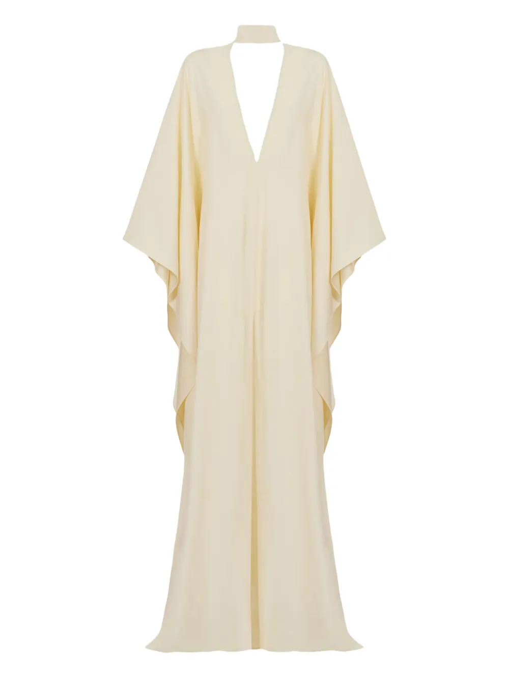 Taller Marmo Ooo maxi-jurk met wijde mouwen en V-hals Beige