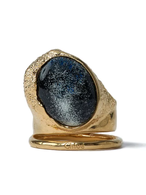 Chloé textured oval-stone ring