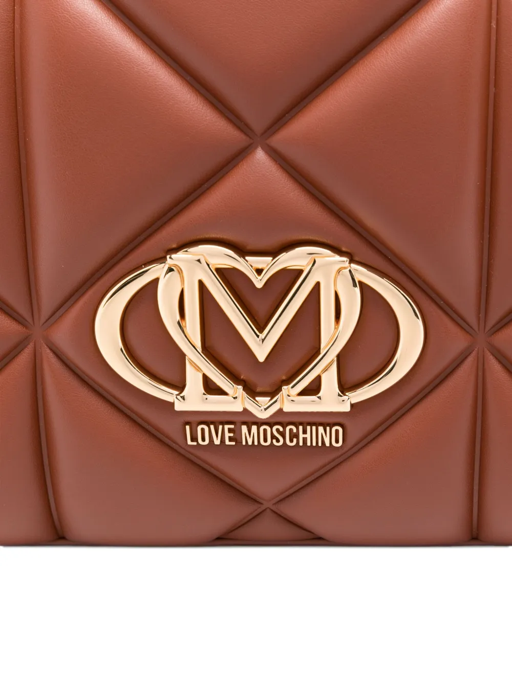 Love Moschino quilted logo-plaque tote bag Bruin