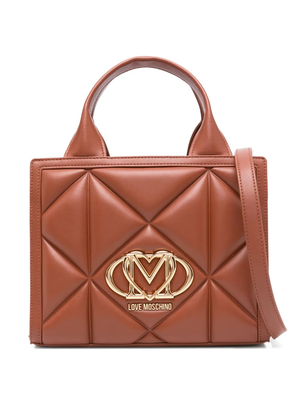 Love Moschino quilted logo-plaque tote bag Bruin