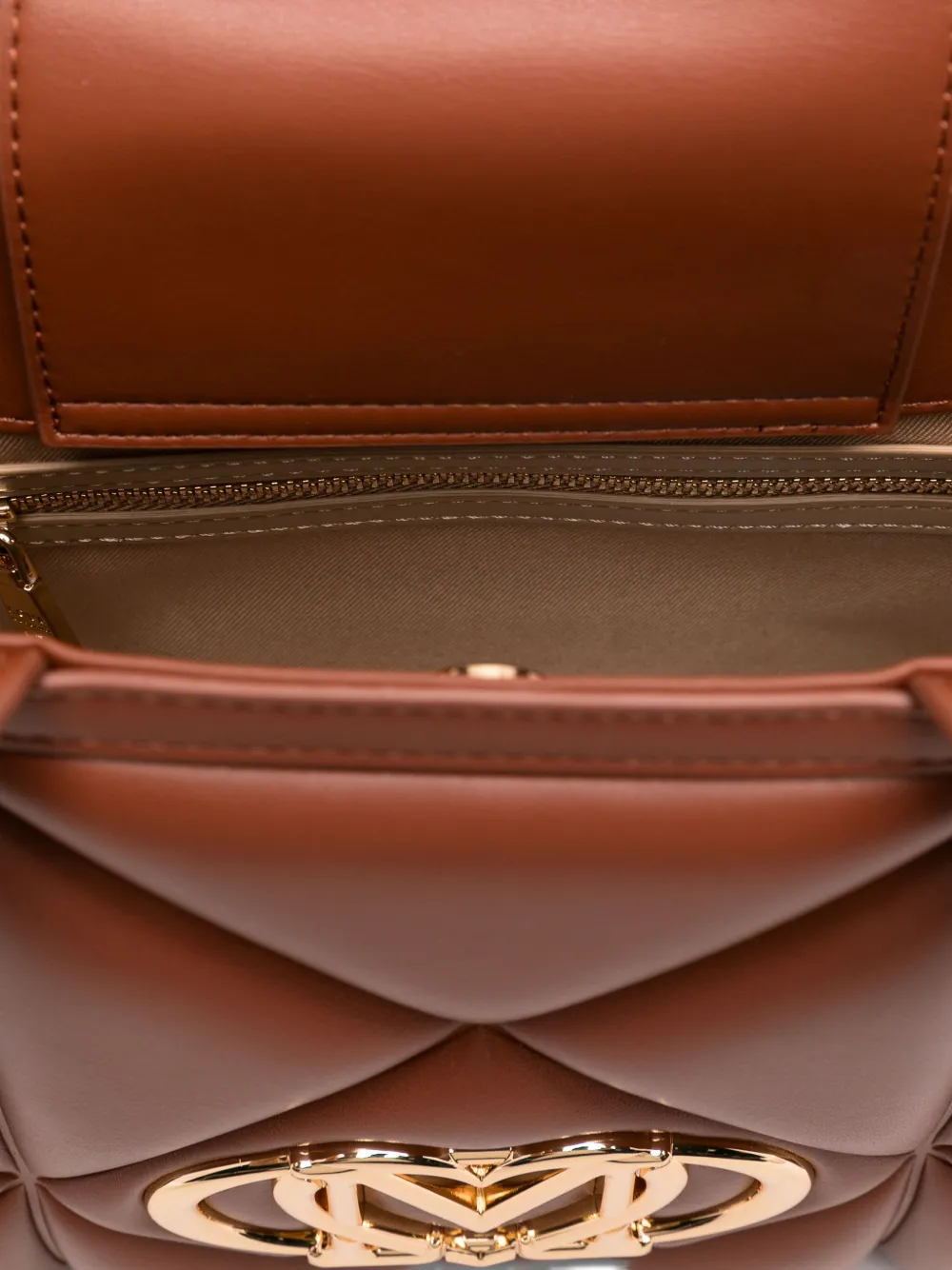 Love Moschino Shopper met logoplakkaat Bruin