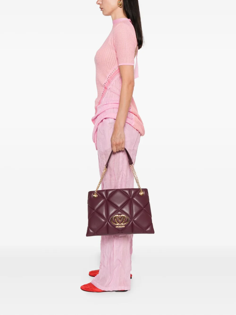 Love Moschino Tas met kettinghengsel Paars
