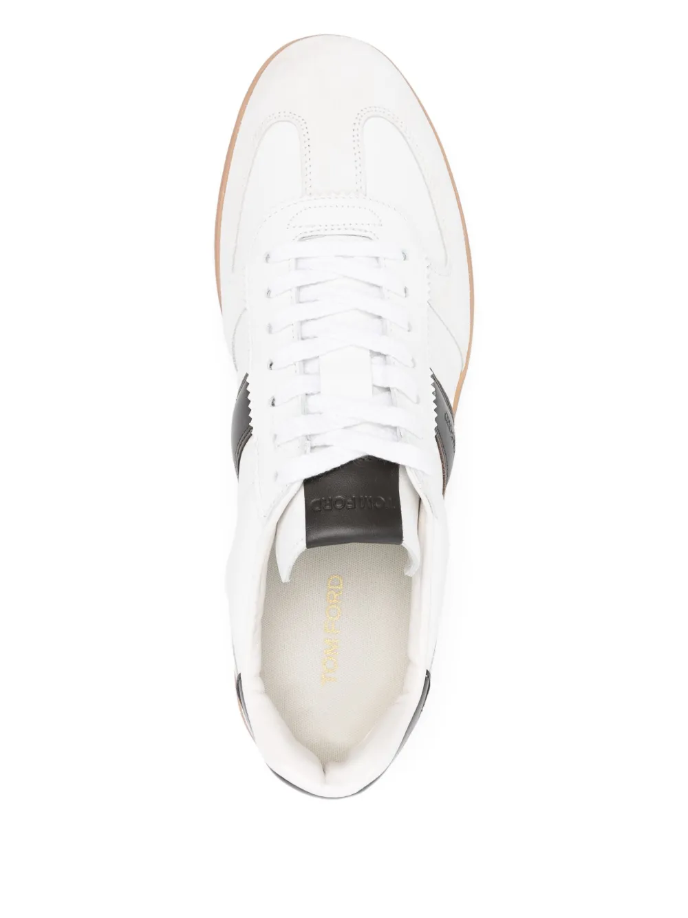 Tom Ford Bianco E Beige Low-top Sneakers In White