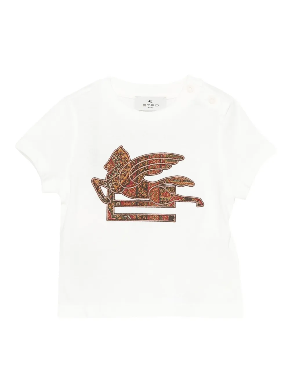 ETRO KIDS T-shirt met Pegasus-patroon Wit