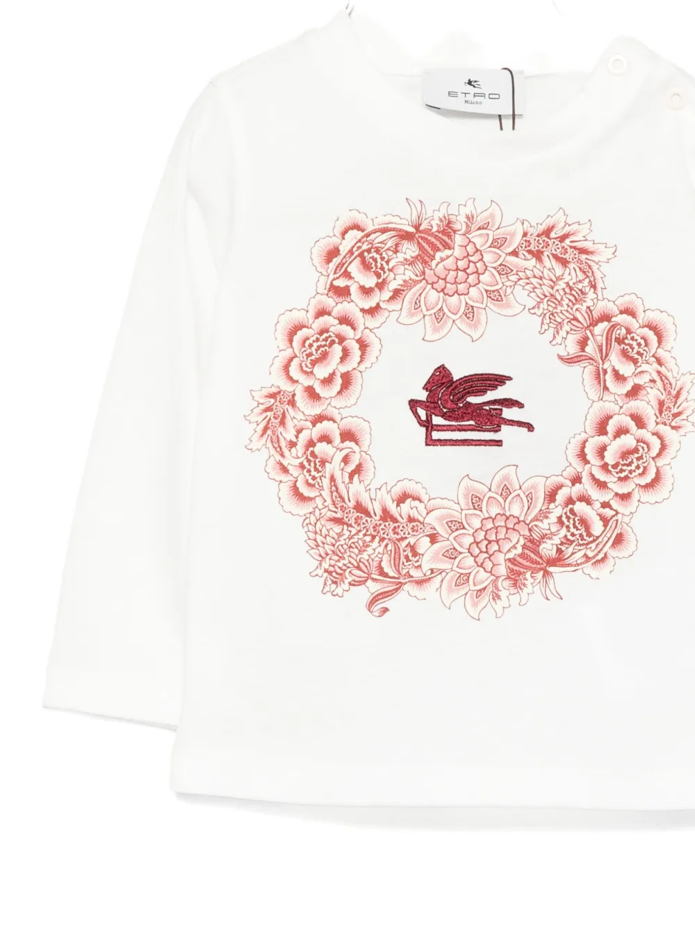 ETRO KIDS Top met lange mouwen en Pegasus patroon Wit