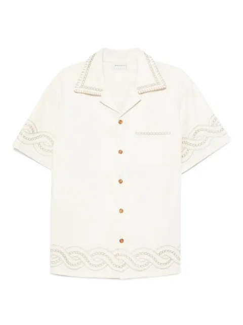 Drôle De Monsieur chain-embroidered cotton shirt