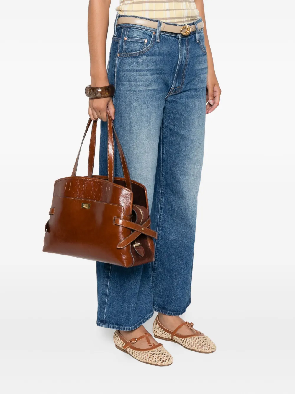 Anya Hindmarch Wilson leren schoudertas - Bruin