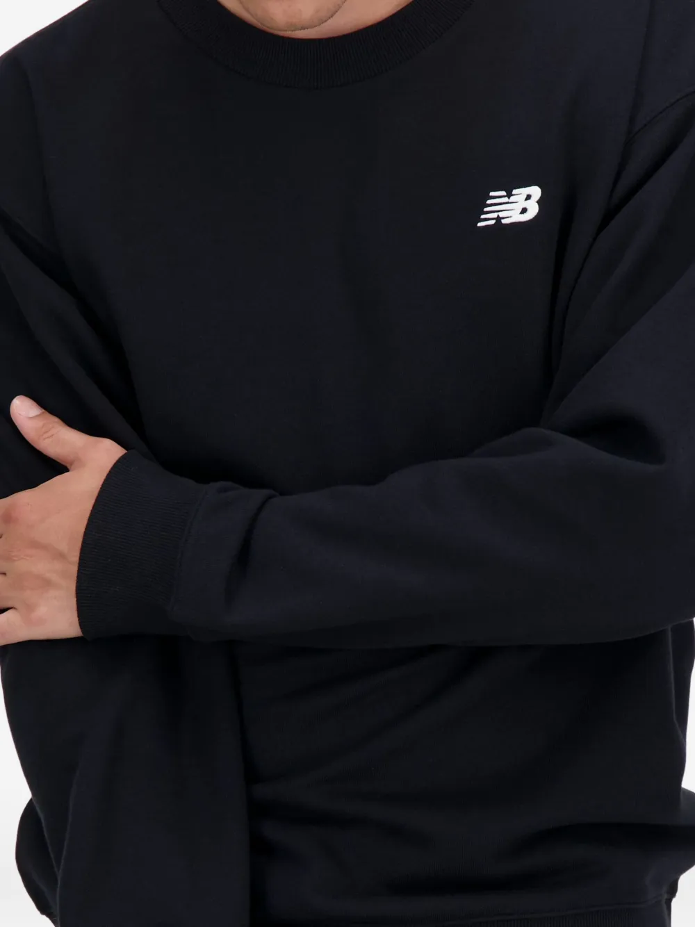 New Balance Trui met geborduurd logo en ronde hals Zwart