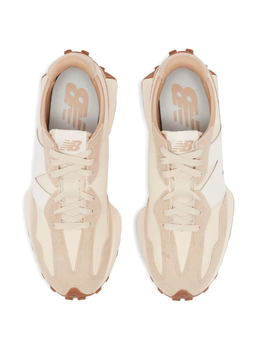 New Balance 327 sneakers met sleehak Beige