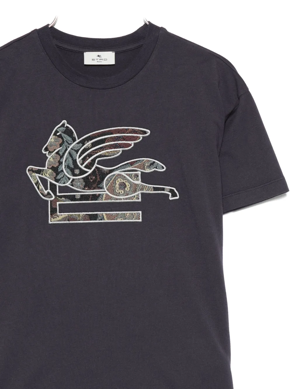 ETRO KIDS Katoenen T-shirt verfraaid met Pegaso Blauw