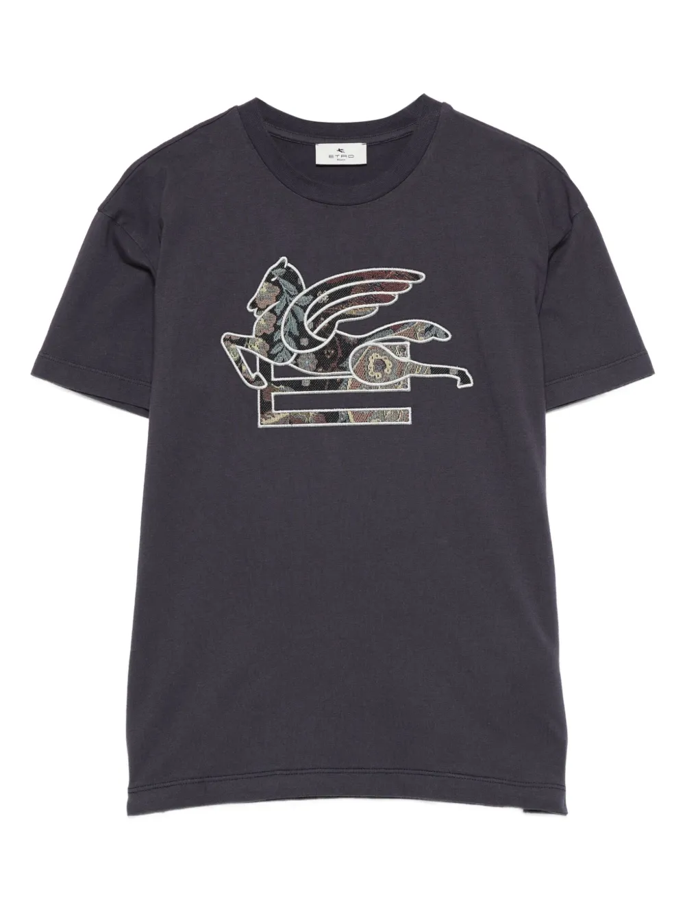 ETRO KIDS Katoenen T-shirt verfraaid met Pegaso Blauw