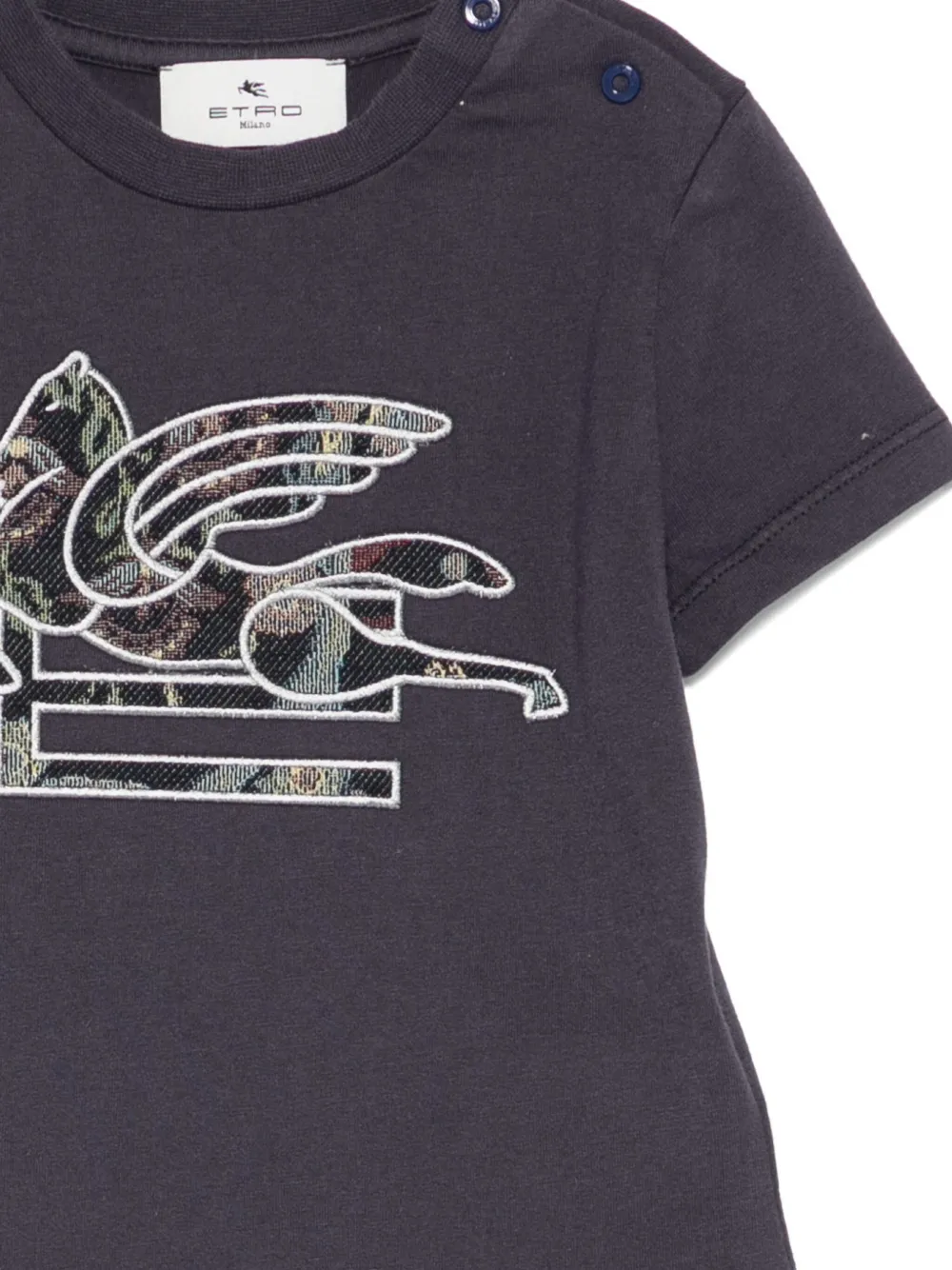 ETRO KIDS Katoenen T-shirt met Pegasus-patroon Blauw