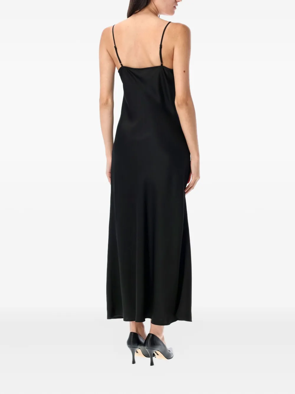 By Malene Birger Libbie lace-insert maxi dress Zwart