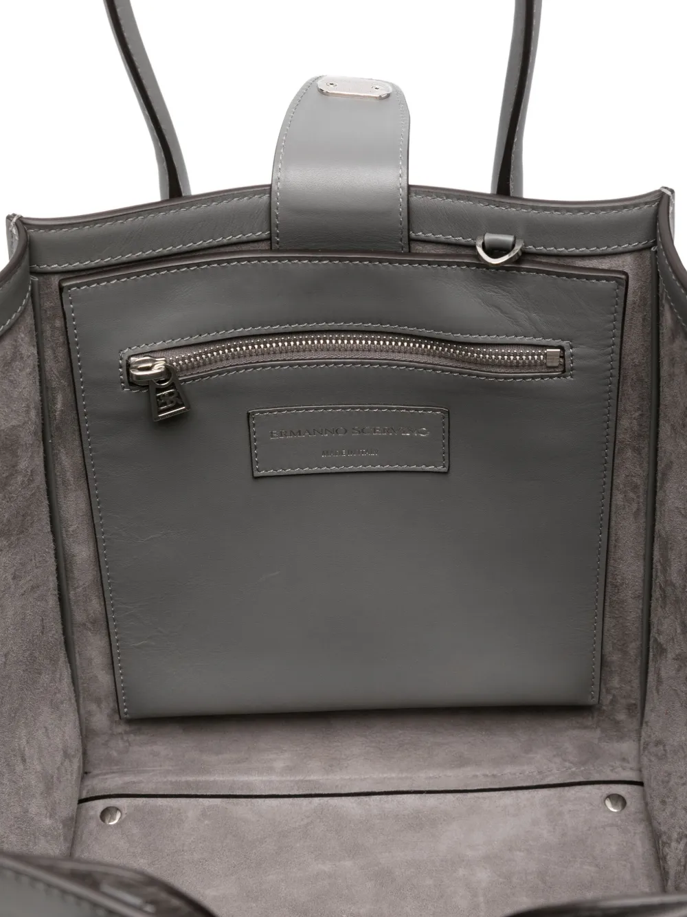 Ermanno Scervino Maggie leren shopper met hangslot Grijs