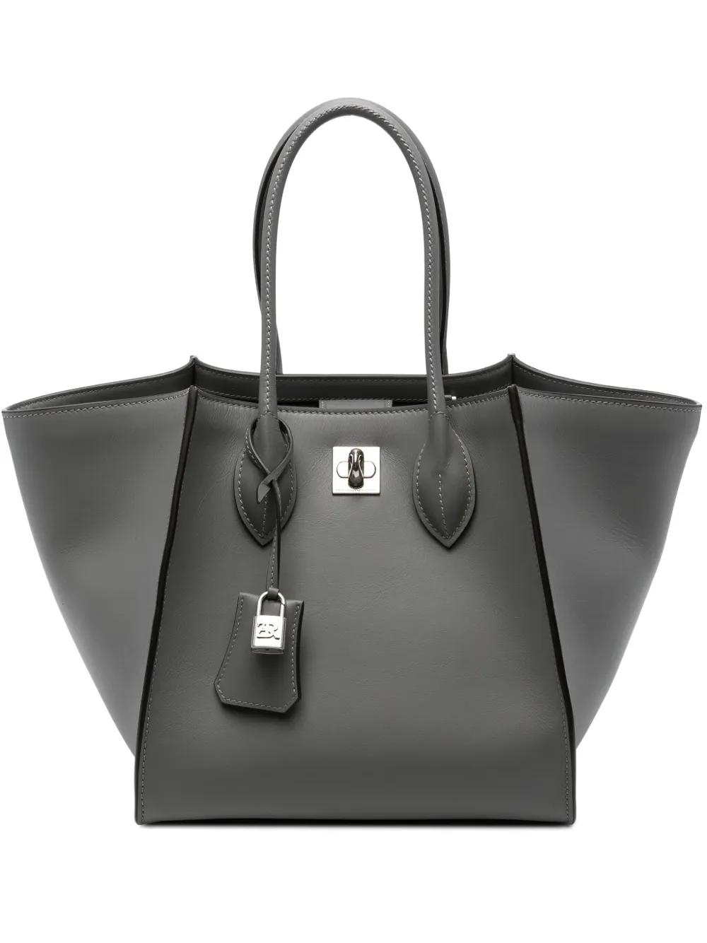 Ermanno Scervino Maggie leren shopper met hangslot Grijs