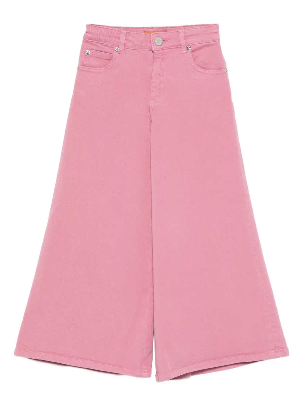 Missoni Kids Broek met wijde pijpen en borduurwerk Roze