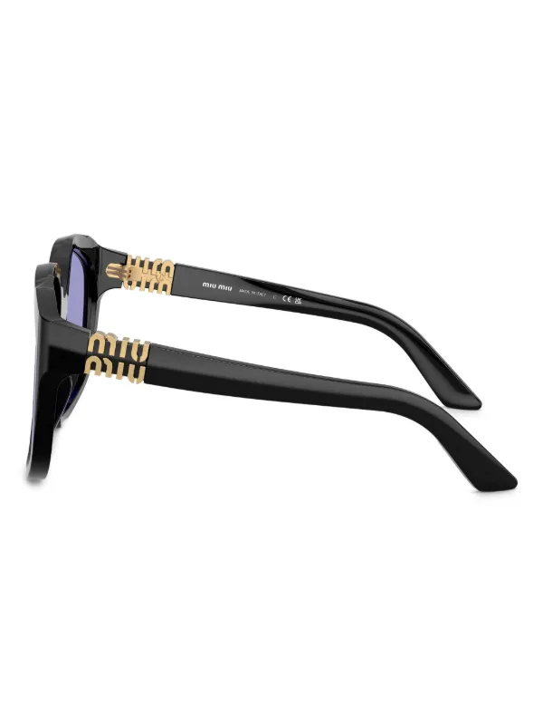Miu Miu ブラック オーバーサイズ サングラス Miu Miu Eyewear オーバーサイズ サングラス | ブラック