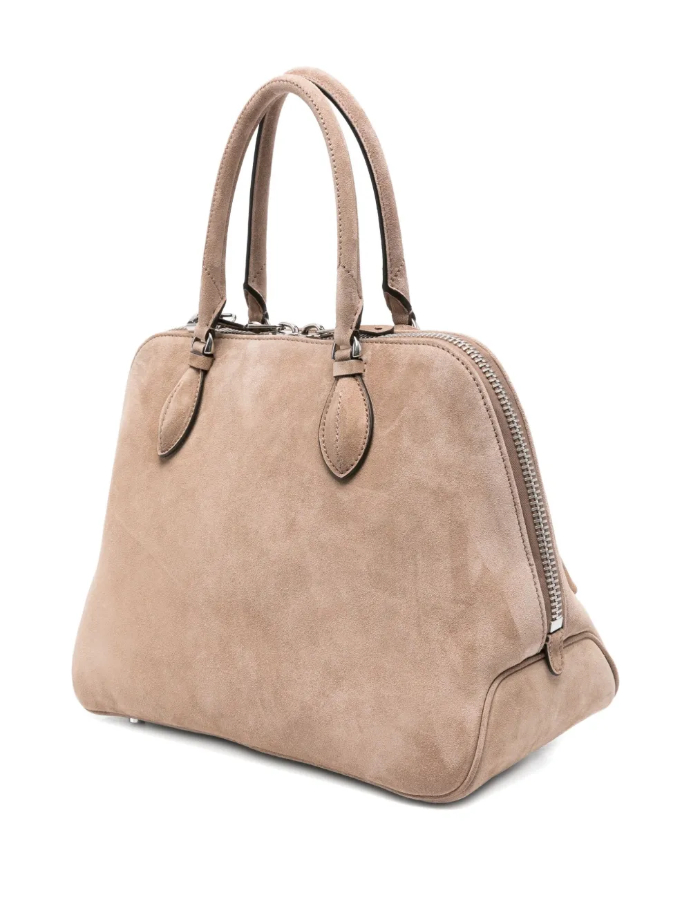 Ermanno Scervino Suède shopper met ritssluiting Beige