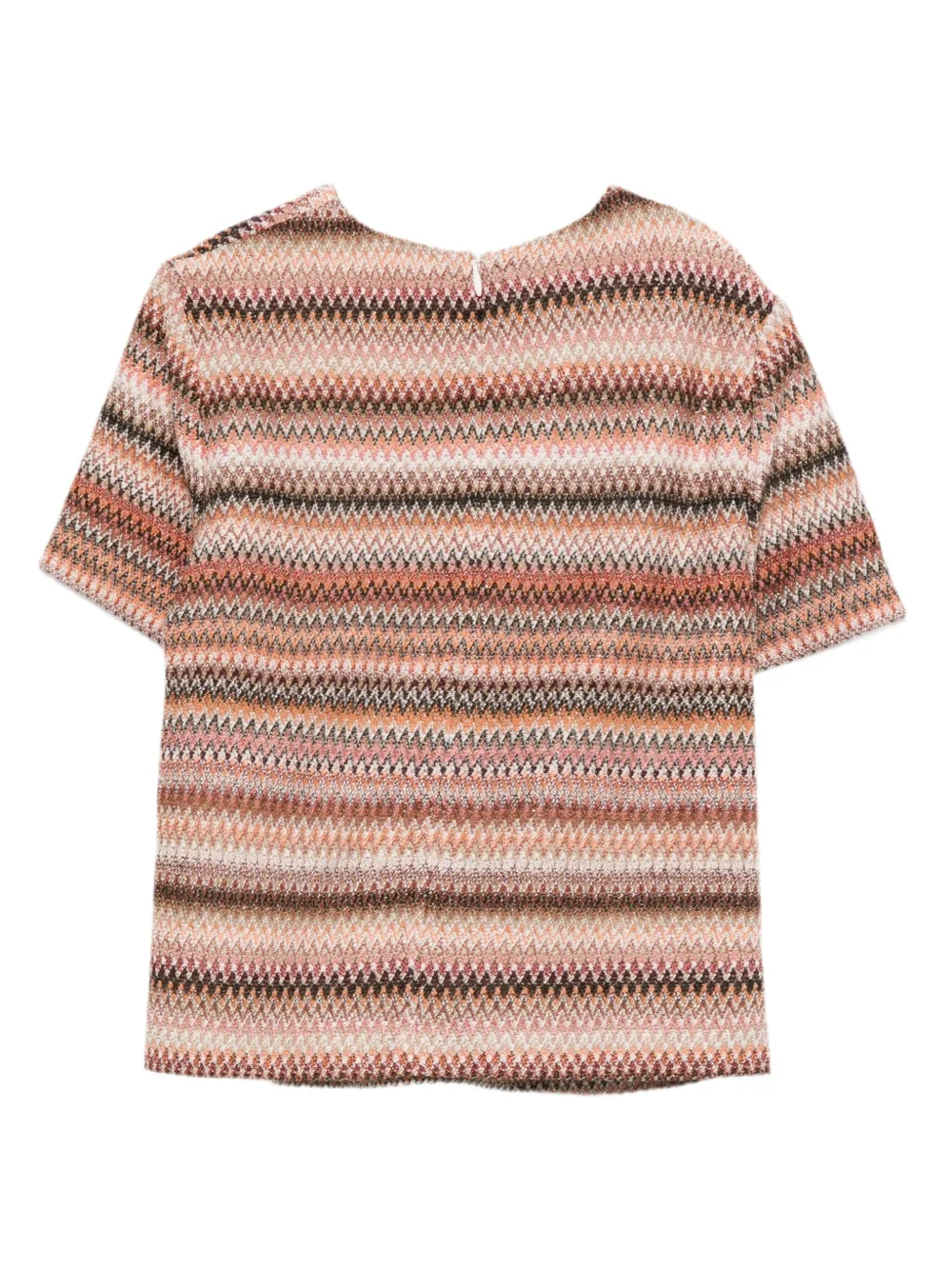 Missoni Kids Top met zigzag patroon en korte mouwen Bruin