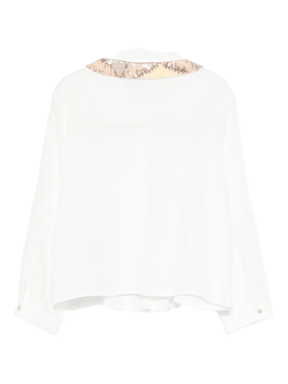 Missoni Kids Shirt met kraag verfraaid met pailletten Wit