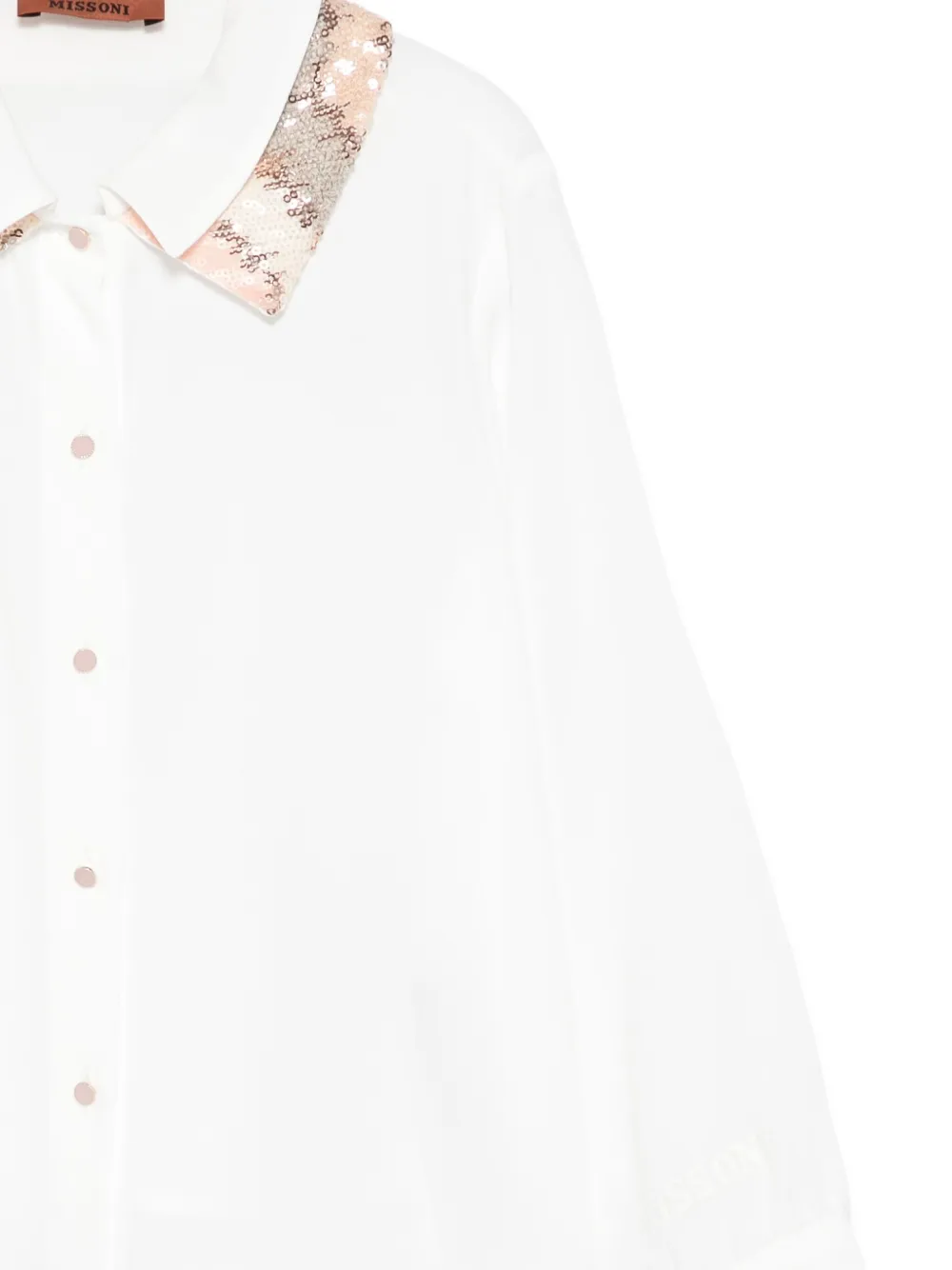 Missoni Kids Shirt met kraag verfraaid met pailletten Wit