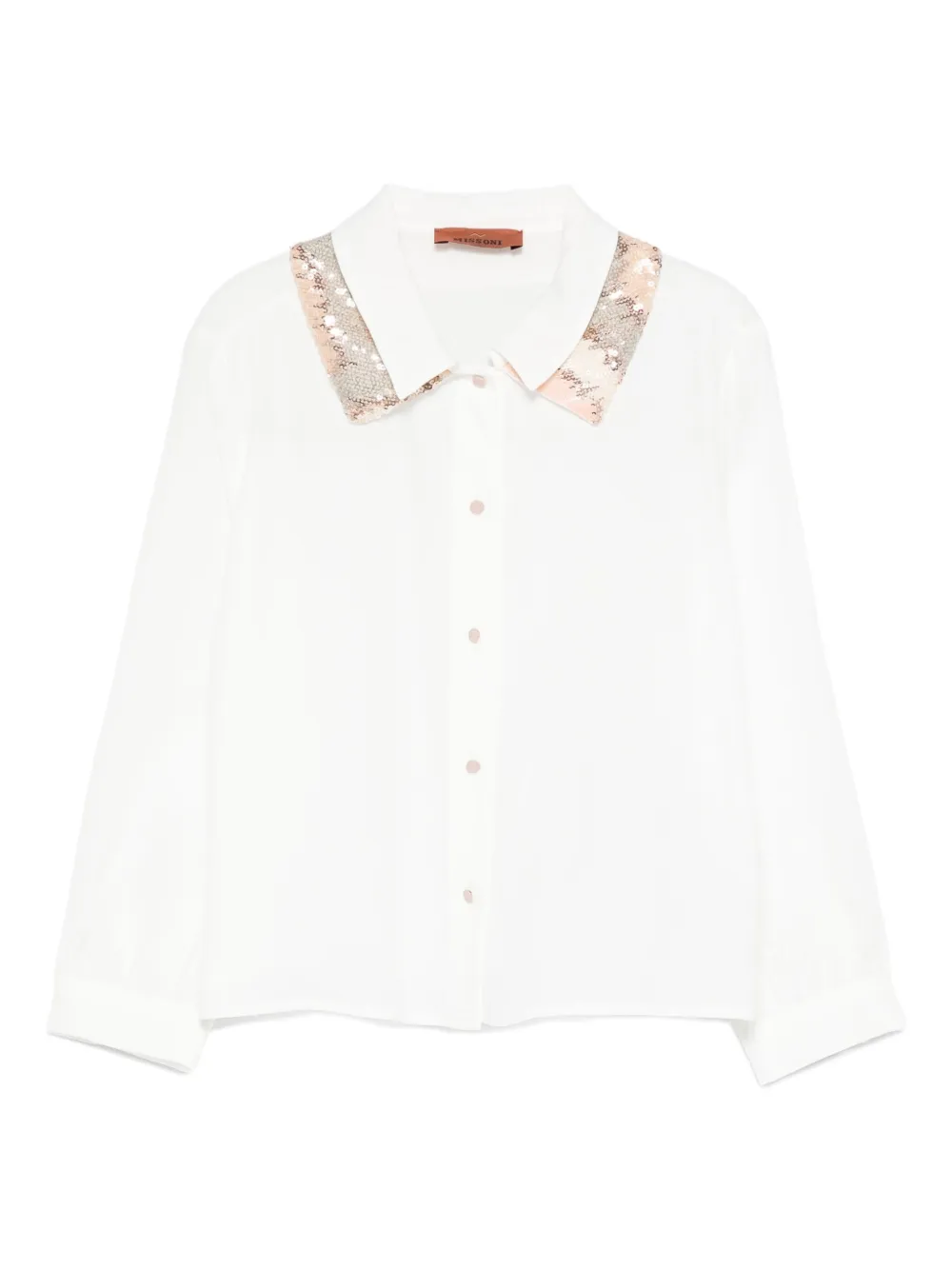 Missoni Kids Shirt met kraag verfraaid met pailletten Wit