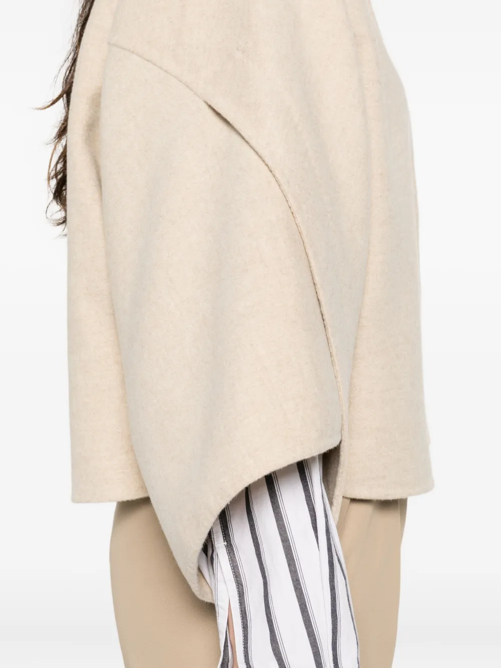 Max Mara OVADA jack met korte mouwen en open voorkant Beige
