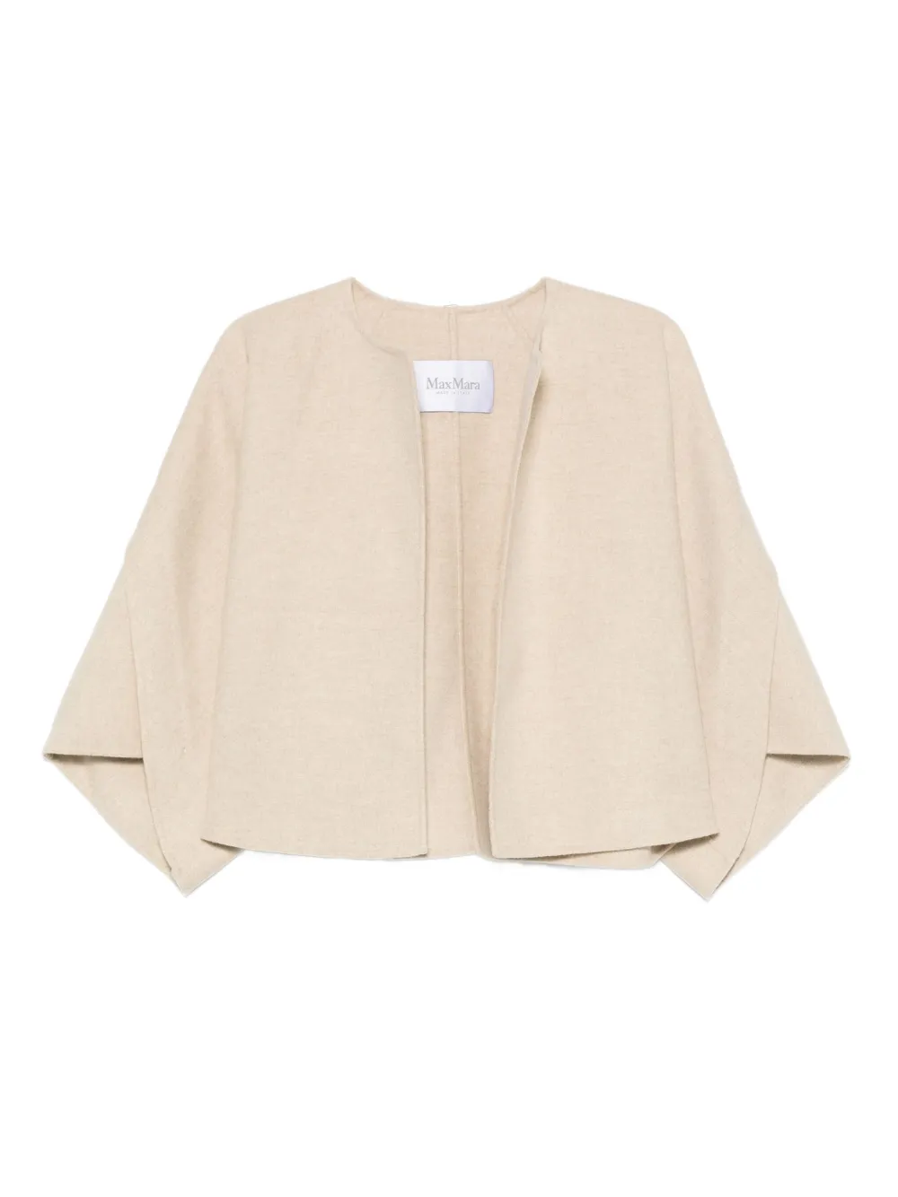 Max Mara OVADA jack met korte mouwen en open voorkant Beige