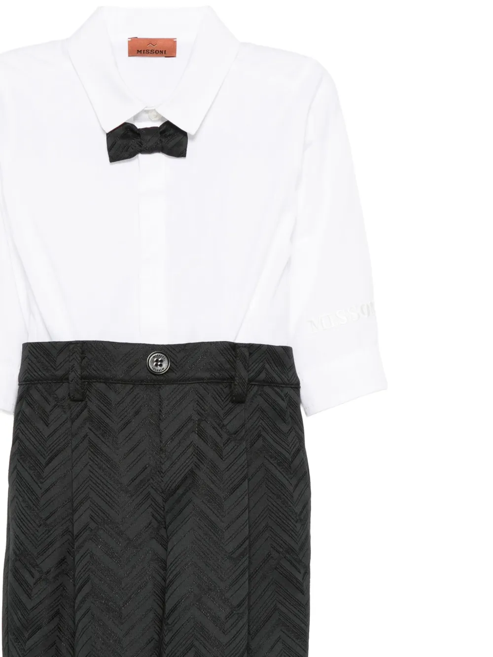 Missoni Kids Broek set met visgraatpatroon Zwart