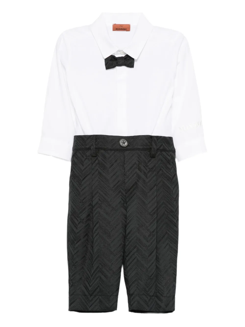 Missoni Kids Broek set met visgraatpatroon Zwart