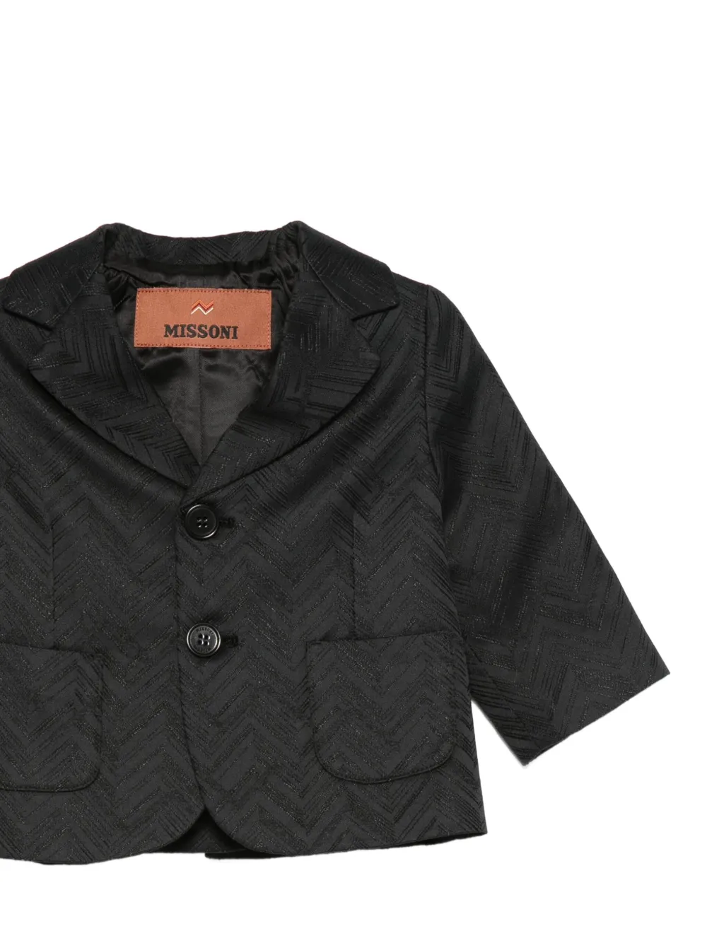 Missoni Kids Jack met visgraatpatroon en drie knopen Zwart