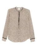 Forte Forte spotted-print tie-neck shirt - White