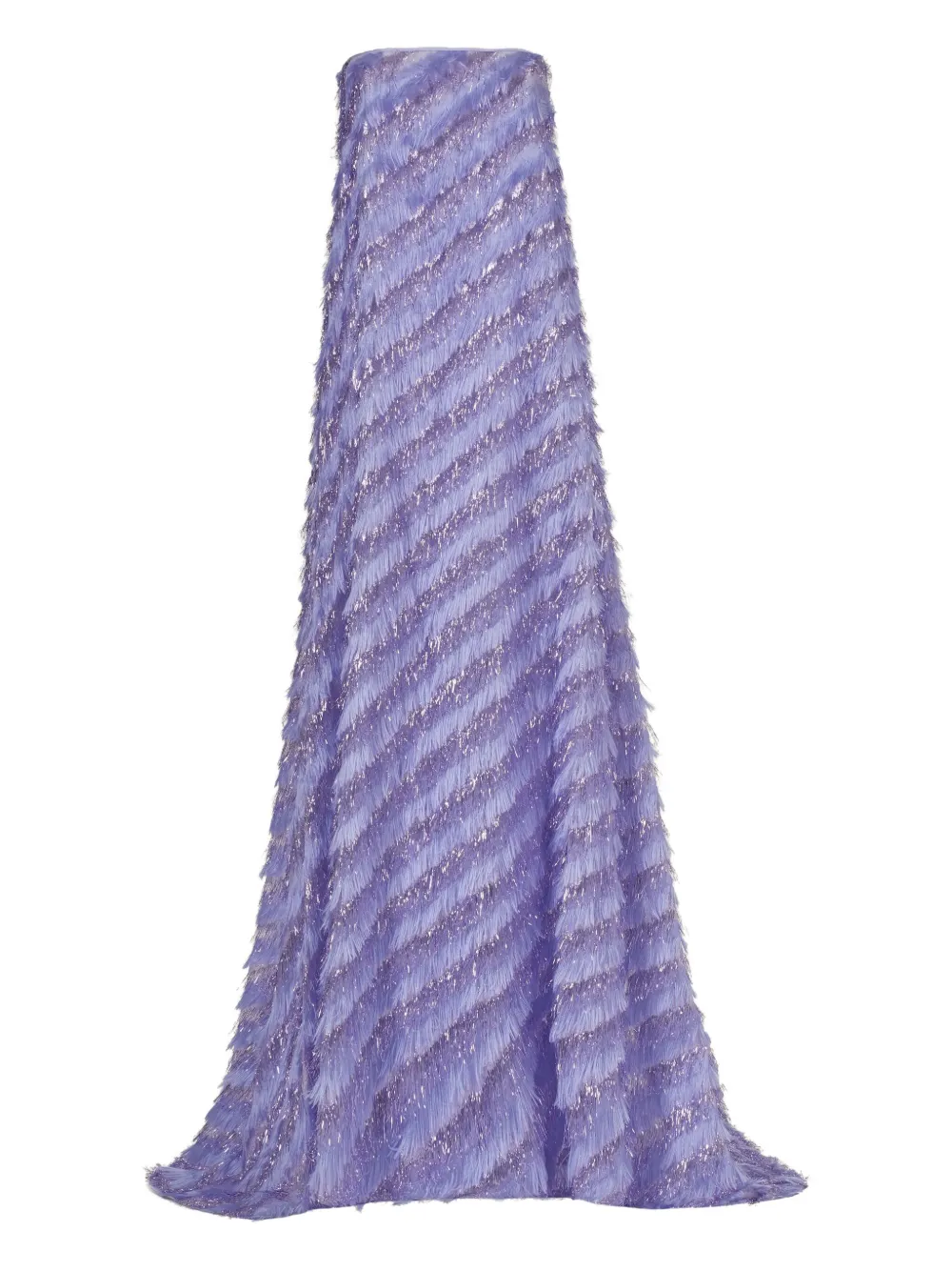 Taller Marmo Anguila strapless maxi-jurk met franje Paars
