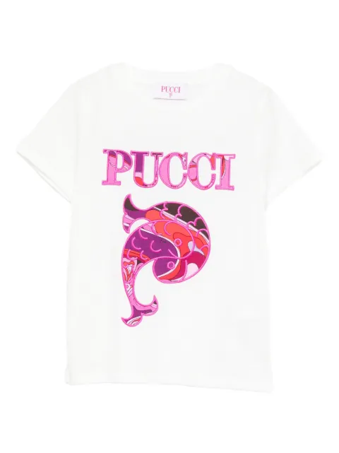 PUCCI Junior logo-embroidered T-shirt