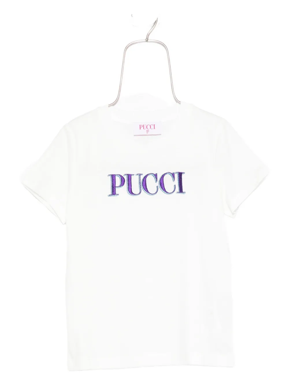 PUCCI Junior embroidered logo T-shirt Wit