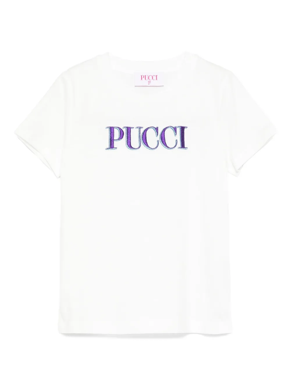 PUCCI Junior embroidered logo T-shirt Wit