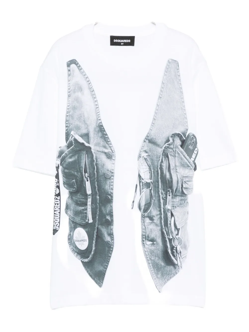 DSQUARED2 KIDS trompe l'oeil-print T-shirt Wit