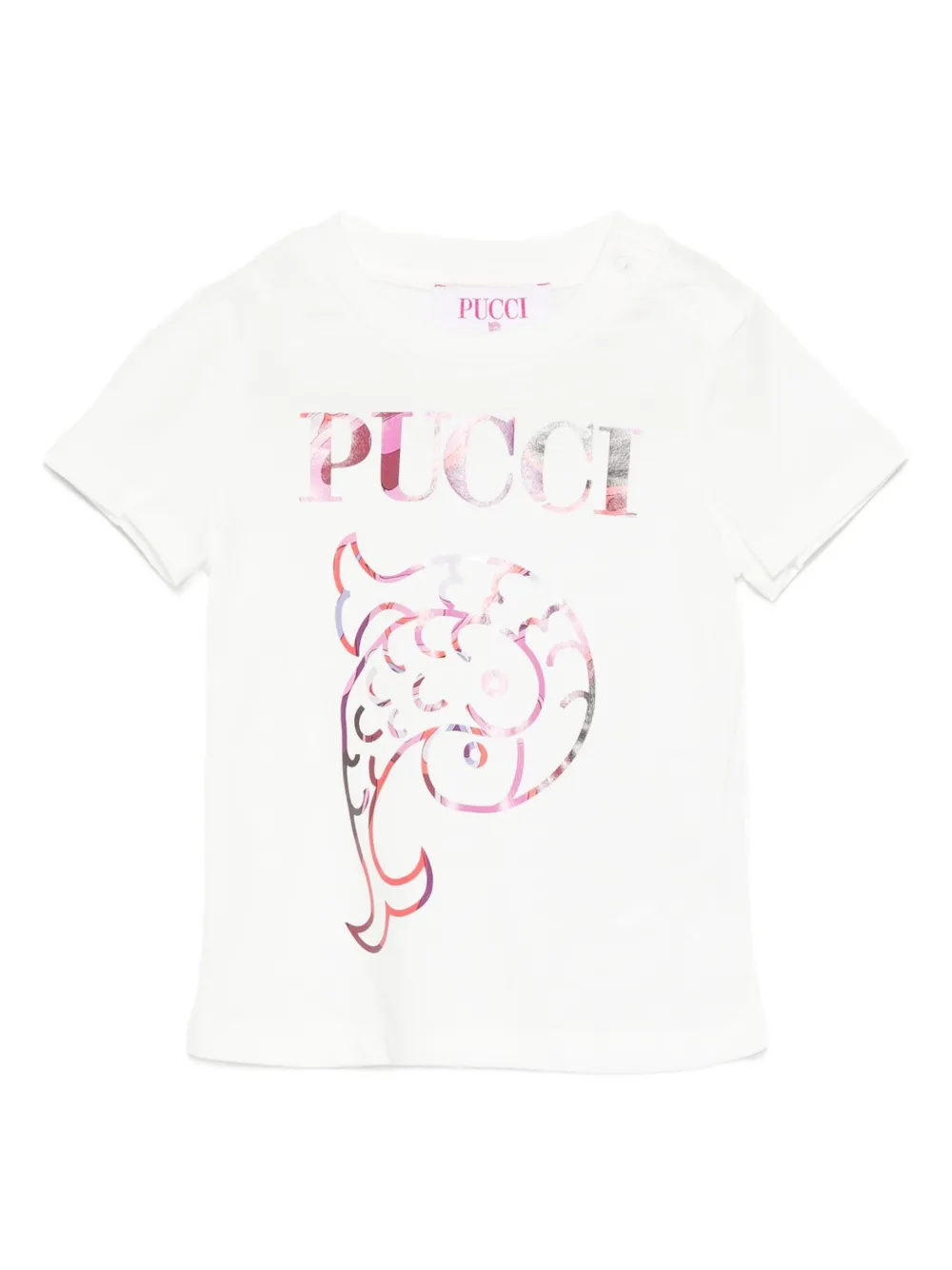 PUCCI Junior logo-embellished cotton T-shirt Wit