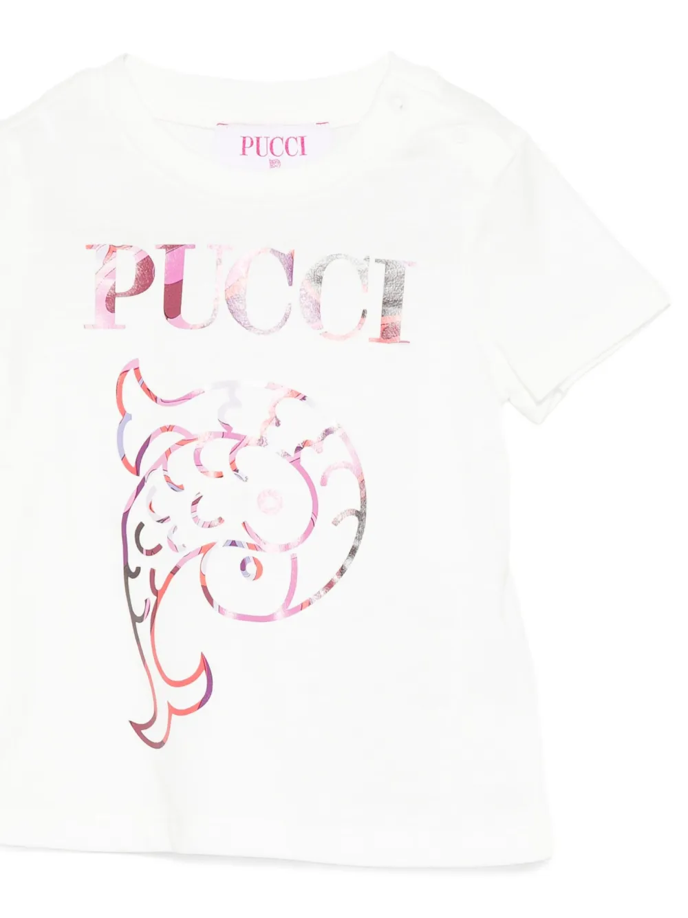 PUCCI Junior logo-embellished cotton T-shirt Wit