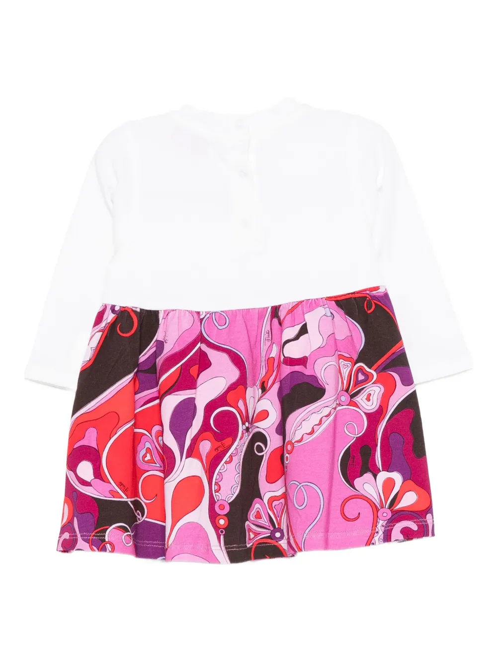 PUCCI Junior abstract-print long-sleeve dress Wit
