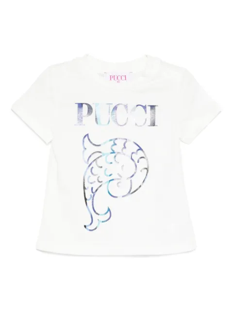 PUCCI Junior تيشيرت بأكمام قصيرة ومزين بشعار الماركة