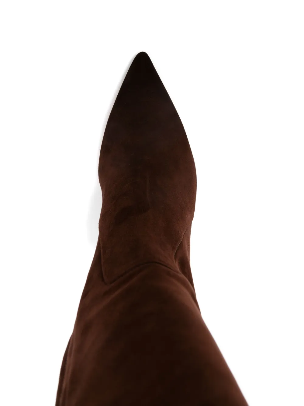 Santoni 90mm suede pointed-toe knee-high boots Brown