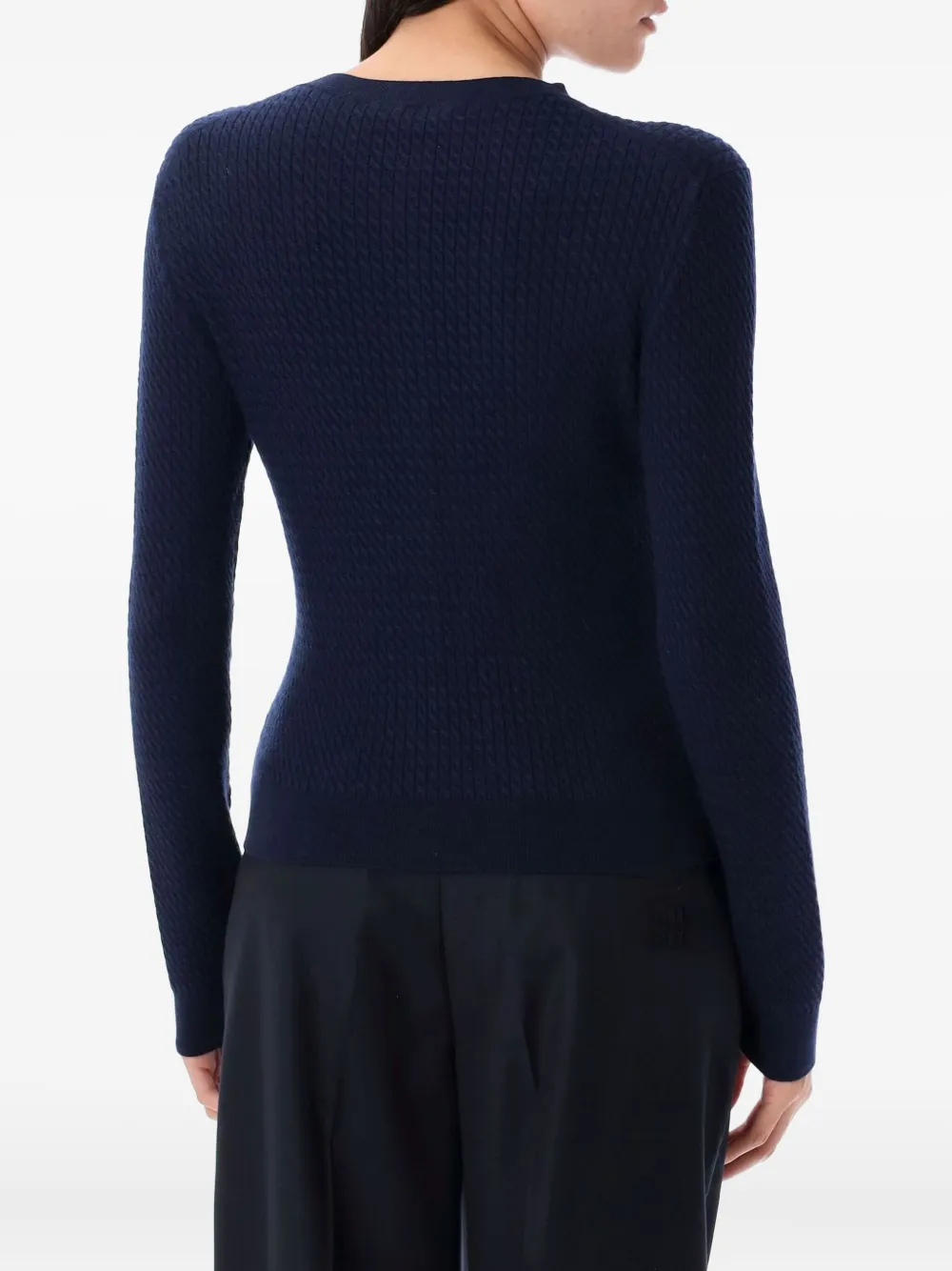 Miu Kabelgebreid vest van kasjmier-zijde Blauw