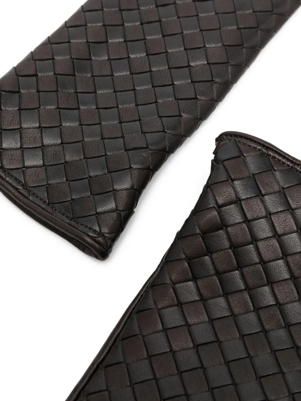 Manokhi leather woven gloves Bruin