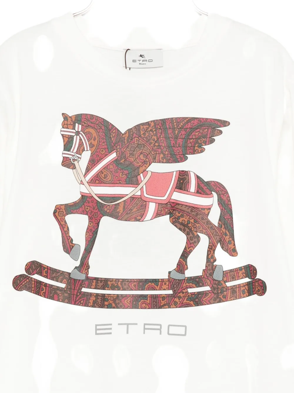 ETRO KIDS Pegaso top met paisley-print en lange mouwen Wit