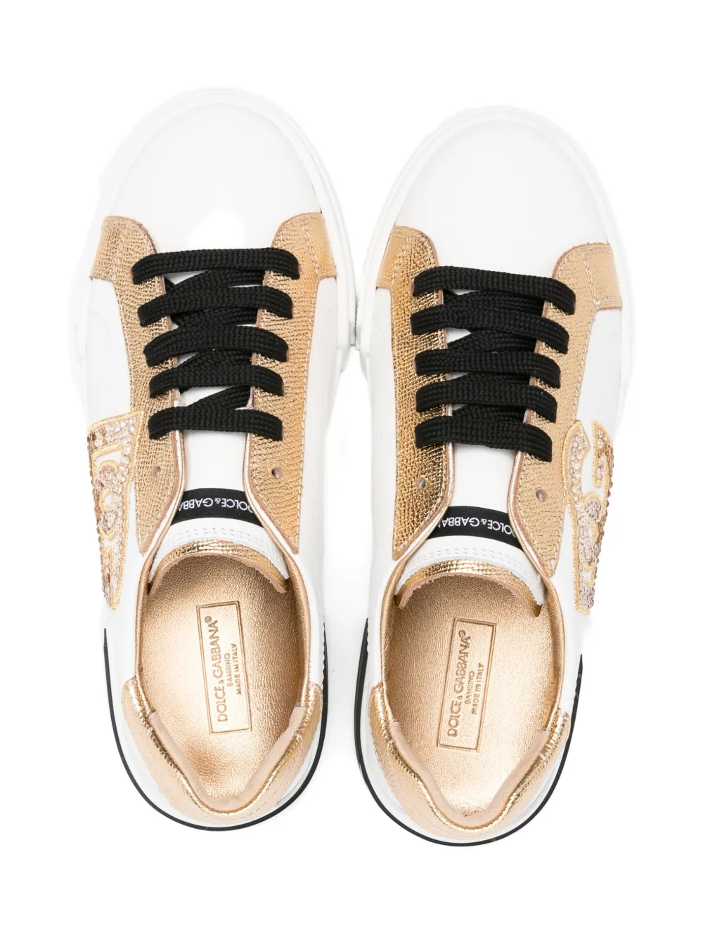 Dolce 
Gabbana Kids embellished logo sneakers White