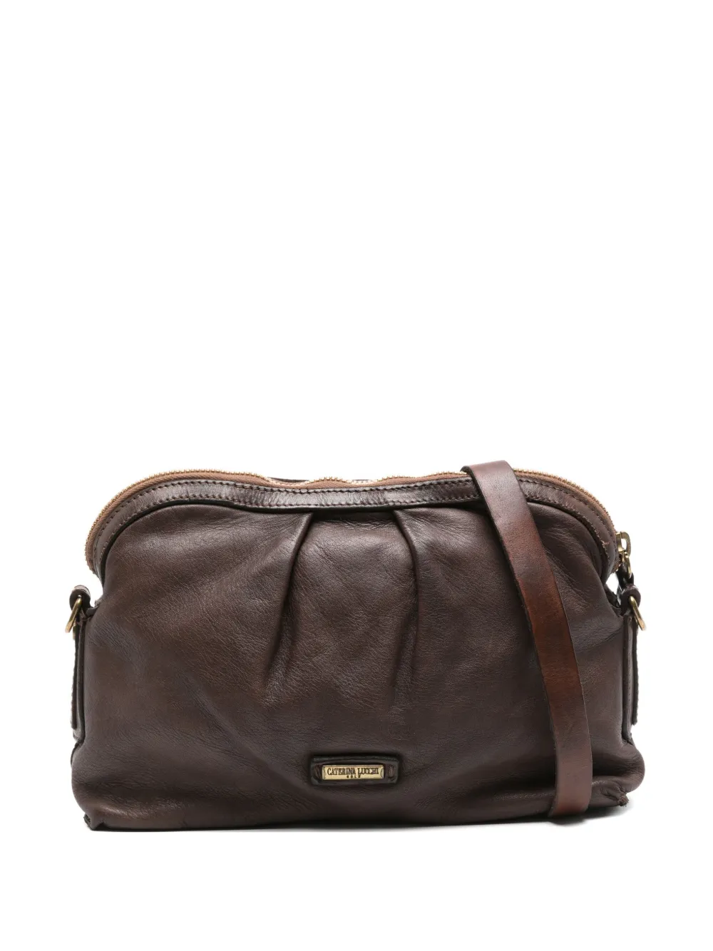 Caterina Lucchi pleated leather cross body bag | Brown | Image 1